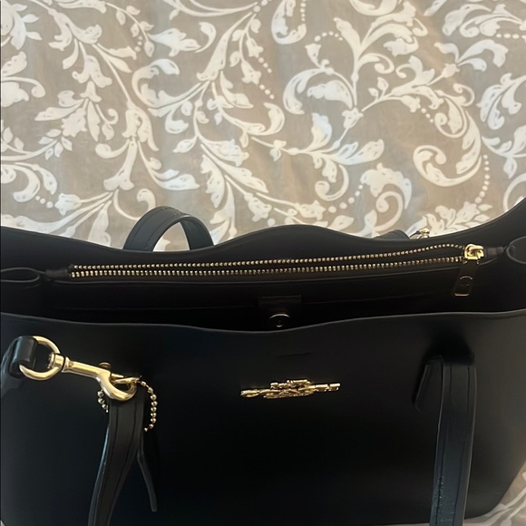 Coach Black Leather Handbag with Gold Details - Picture 2 of 5
